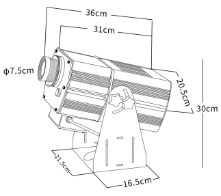 Waterproof Industrial Warning Projection Light 150-700W