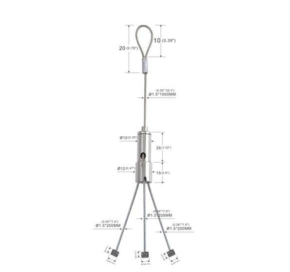 Adjustable Gripper Led Panel Light Suspension Kit With Three Stopper Legs