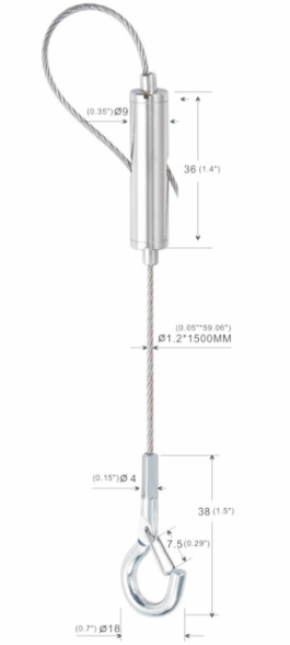 Galvanized suspended lighting fixtures steel wire cable