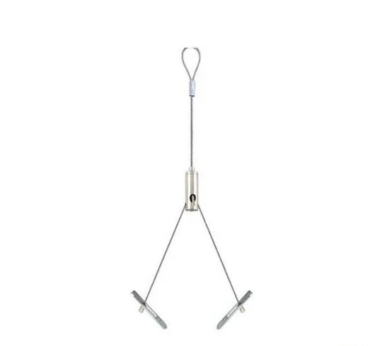 Panel Lighting Cable Suspension Kit Two Legs With A Loop Nickel Surfaced