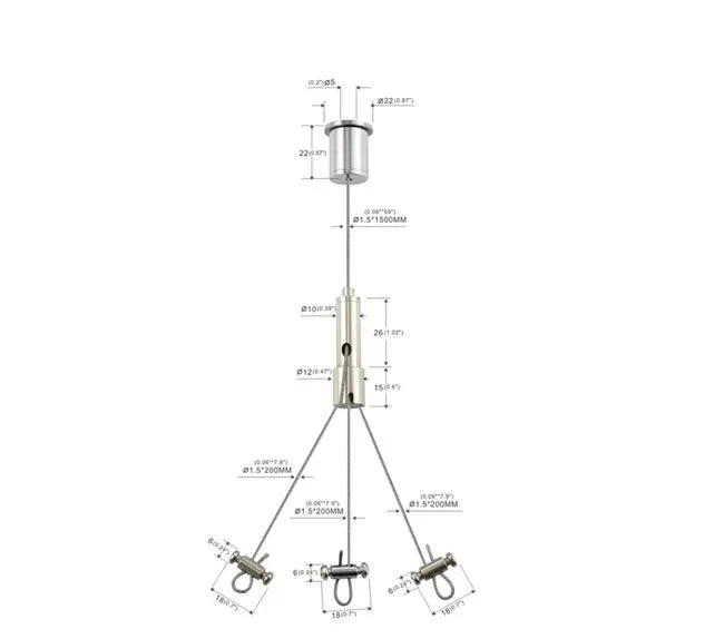 Three Legs Plant Pot Wire Suspension Mounting Wire Kit