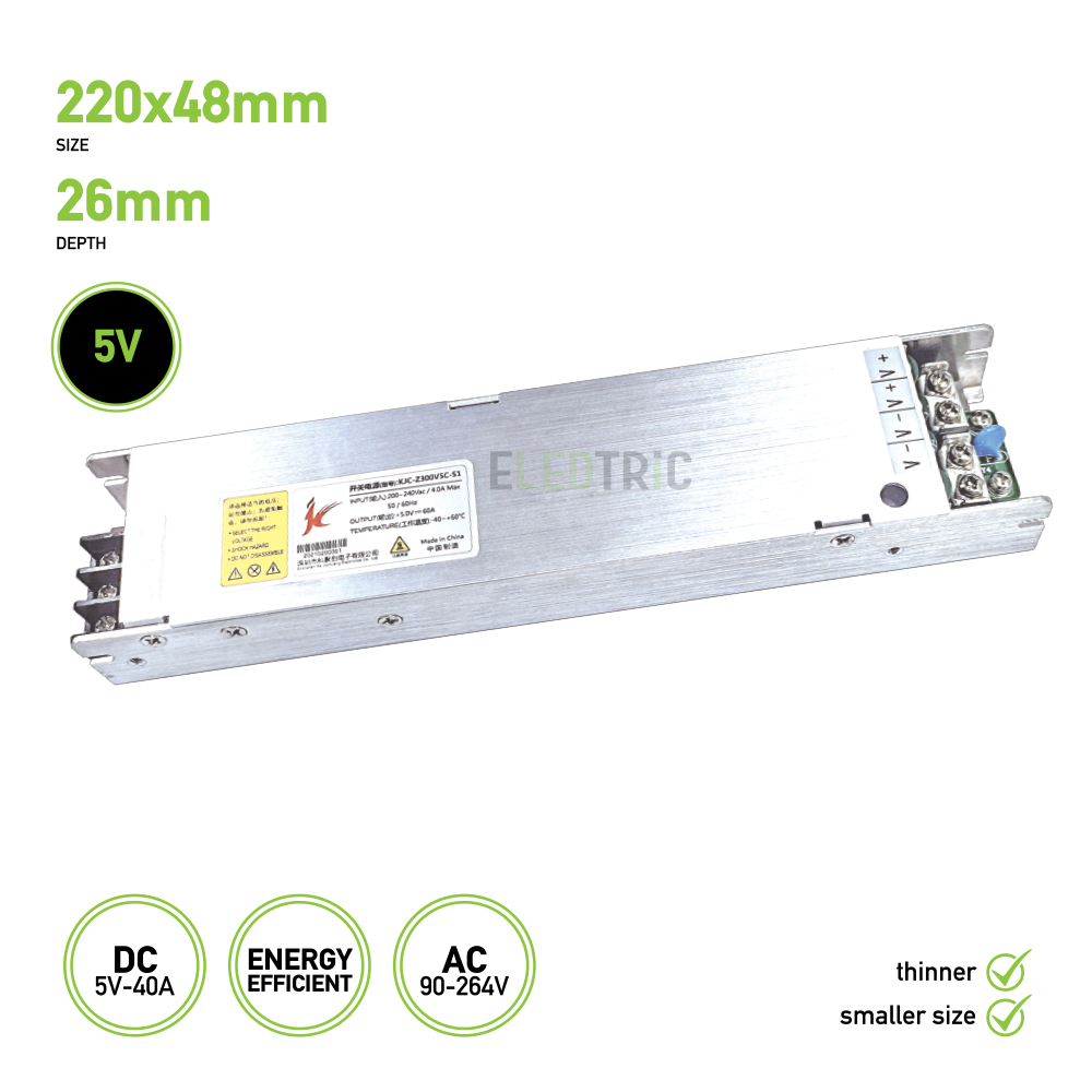 Digital Screen LED Driver 200W, 5V Energy Efficient, Thinner and Smaller Size