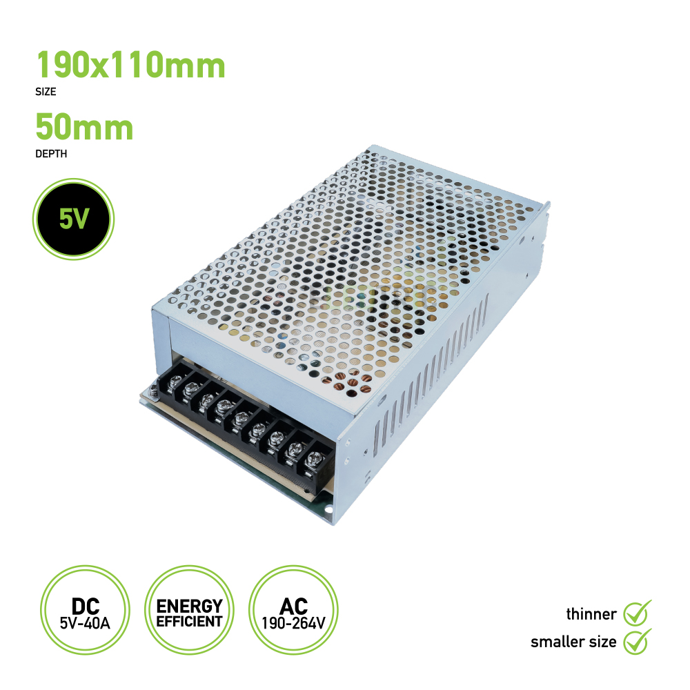 Digital Screen LED Driver 200W, 5V Energy Efficient for Indoor & Outdoor